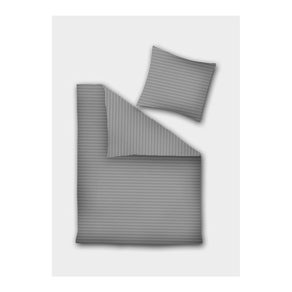 Szara pościel jednoosobowa z mikrowłókna DecoKing Dima, 135x200 cm