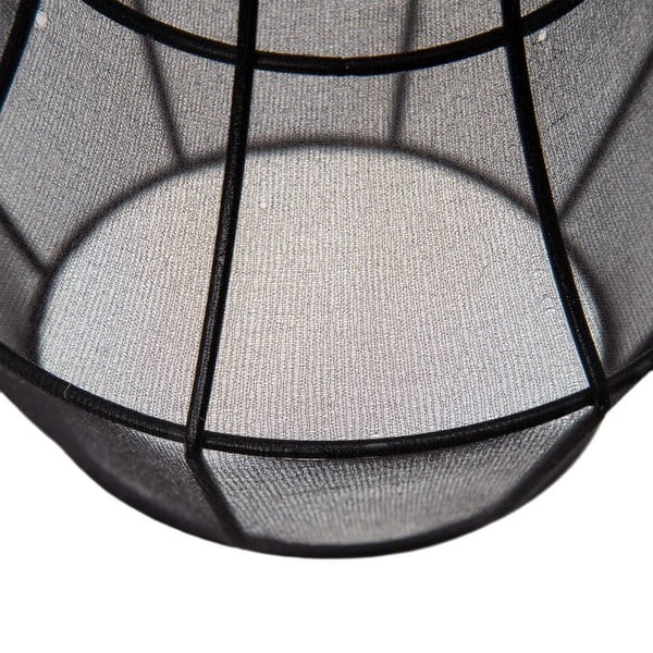 Czarna lampa wisząca z tekstylnym kloszem ø 40 cm – Ixia-image-1