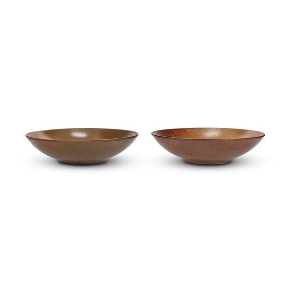 Brązowy głęboki porcelanowy talerz ø 26 cm Ovio – BonBistro-image-2