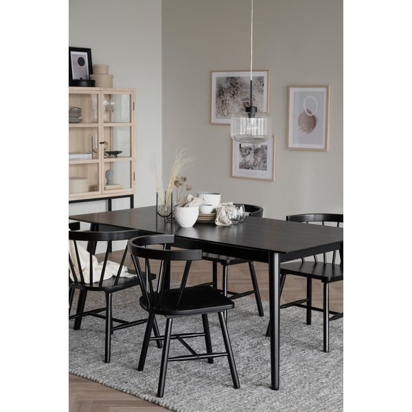 Czarny stół do jadalni Rowico Lotta, 180x90 cm-image-2