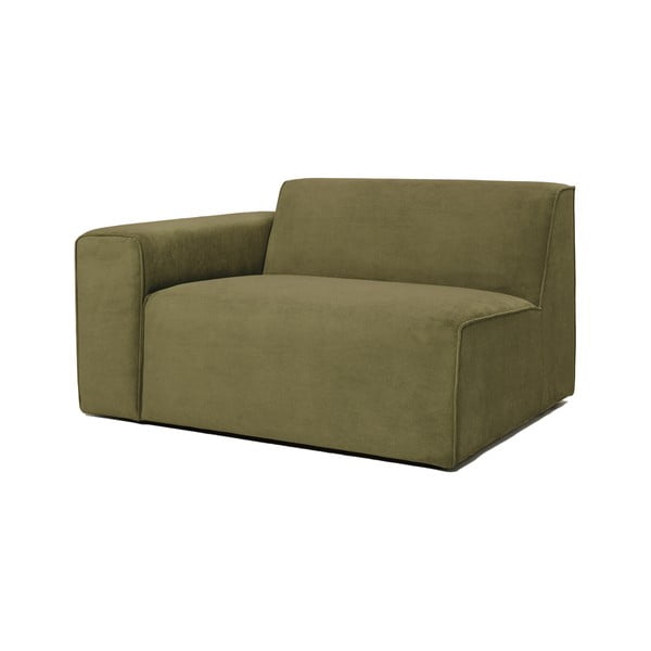 Zielony końcowy moduł sztruksowej sofy Scandic Sting, 124 cm, lewostronny-image-2