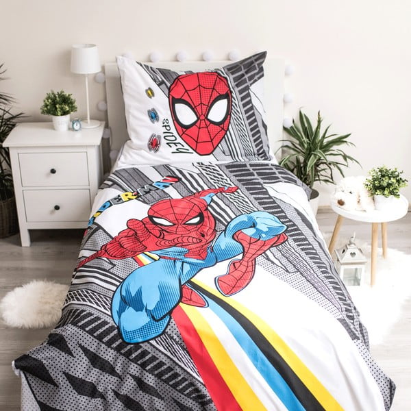 Szara dziecięca bawełniana pościel Jerry Fabrics Spiderman, 140x200 cm-image-1