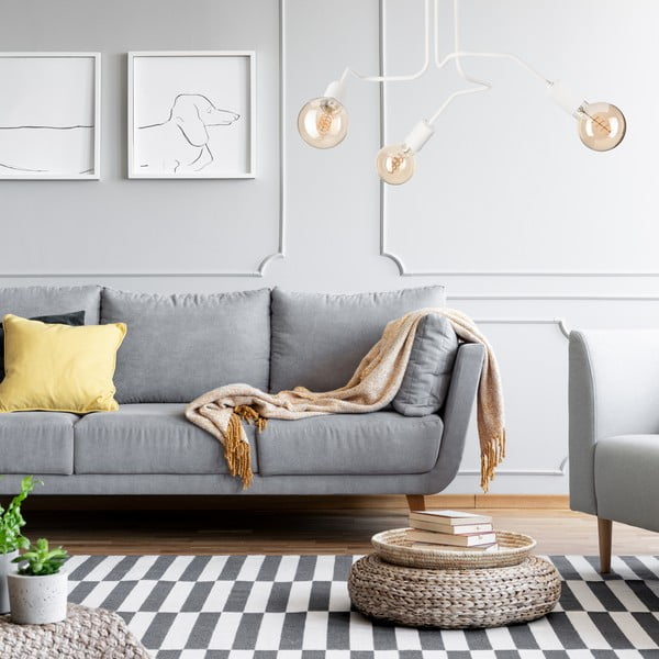 Biała lampa sufitowa 55x55 cm Domino – LAMKUR-image-3