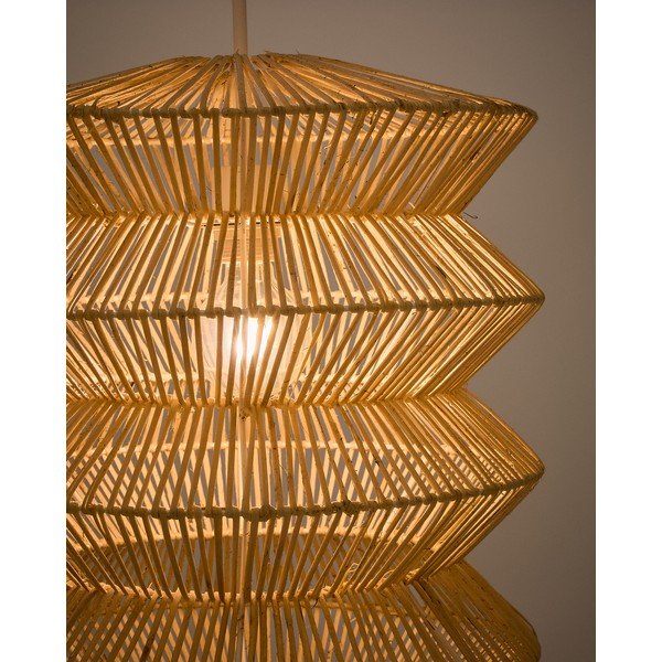 Lampa wisząca w naturalnym kolorze z rattanowym kloszem Dakit – Kave Home-image-2