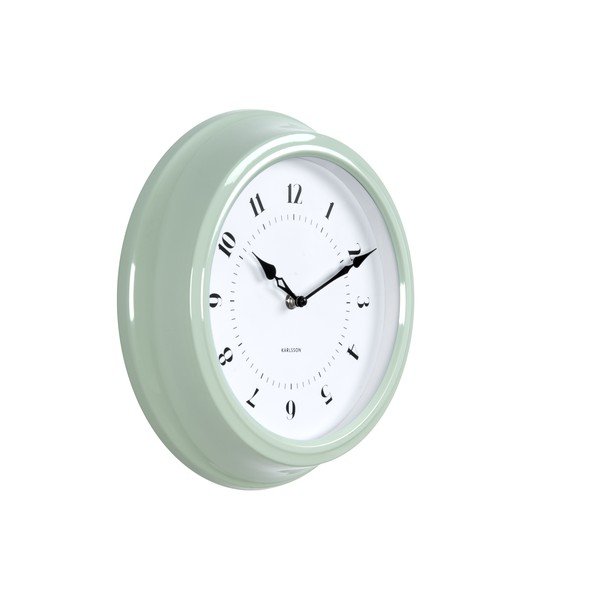 Zielony zegar ścienny Karlsson Fifties, średnica 30 cm-image-1