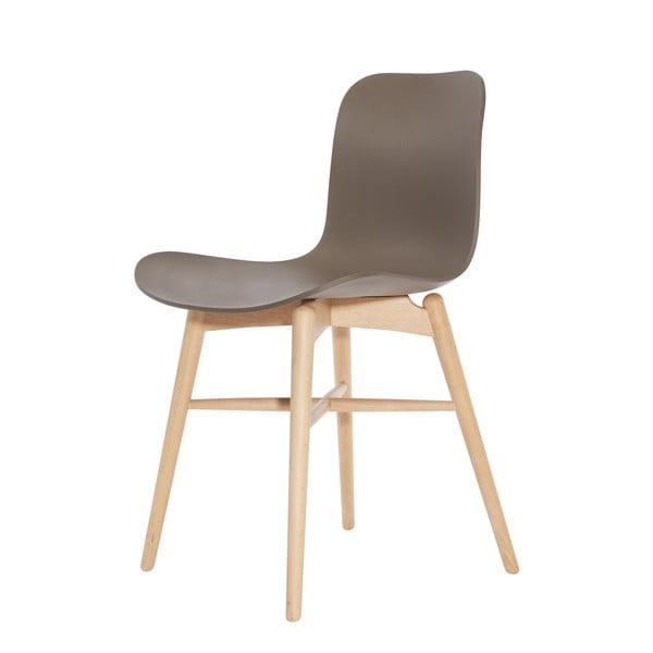 Brązowe krzesło do jadalni z litego drewna bukowego NORR11 Langue Natural