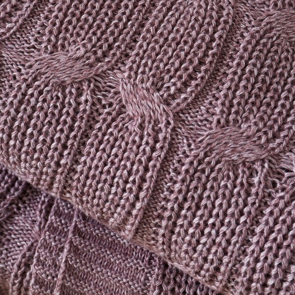 Różowofioletowy koc dzianinowy 130x170 cm Chunky Marl Knit – Catherine Lansfield-image-1