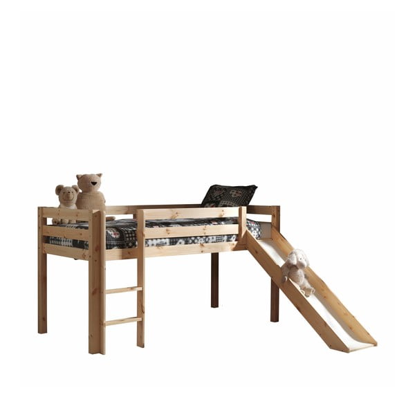 Naturalne podwyższone łóżko dziecięce z drewna sosnowego 90x200 cm PINO – Vipack