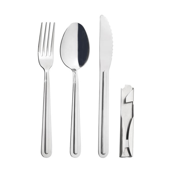 Sztućce 4 szt. ze stali nierdzewnej w kolorze srebra KEMP – Orion