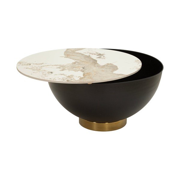 Brązowy metalowy okrągły stolik ø 73 cm Glam – Mauro Ferretti-image-3