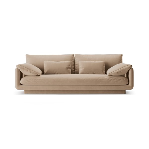 Beżowa aksamitna sofa 220 cm Torino – Micadoni 