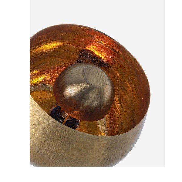 Metalowa lampa stołowa w kolorze złota z metalowym kloszem (wysokość 24,5 cm) Ishan – Bizzotto-image-2