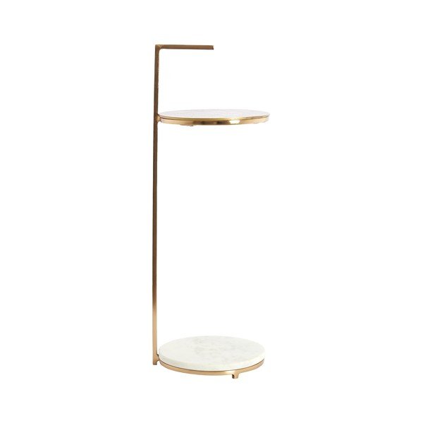 Okrągły stolik z marmurowym blatem ø 26 cm Leda – Light & Living-image-3