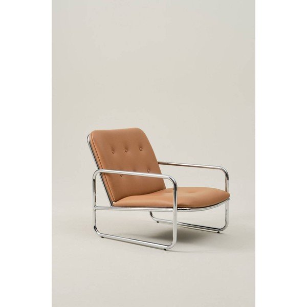 Koniakowy fotel z imitacji skóry Almelo – Jotex-image-1