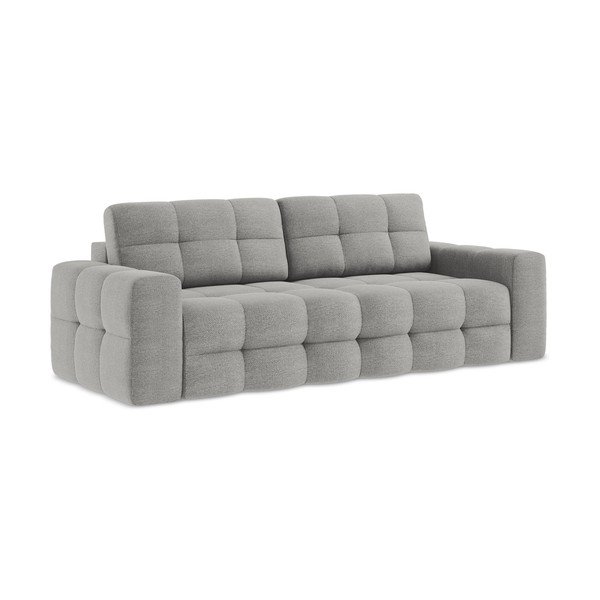 Szara rozkładana sofa z materiału bouclé 255 cm Milu – Makamii-image-1