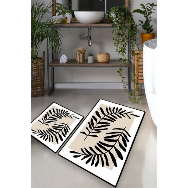 Beżowe dywaniki łazienkowe zestaw 2 szt. 60x100 cm Casting – Foutastic-image-1