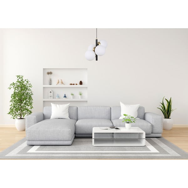 Biało-szara lampa wisząca ze szklanym kloszem ø 15 cm Forte – Squid Lighting-image-1