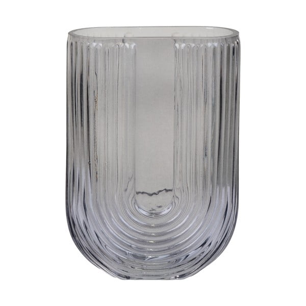 Jasnoszary szklany wazon (wysokość 19 cm) – House Nordic