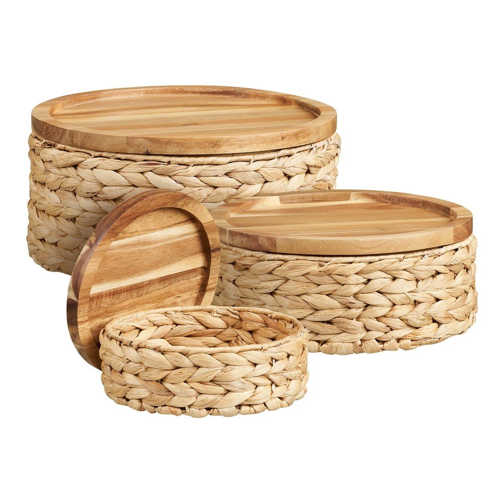 Koszyki z hiacyntu wodnego zestaw 3 szt. ø 30x15 cm Botofte – House Nordic (zdjęcie 5)