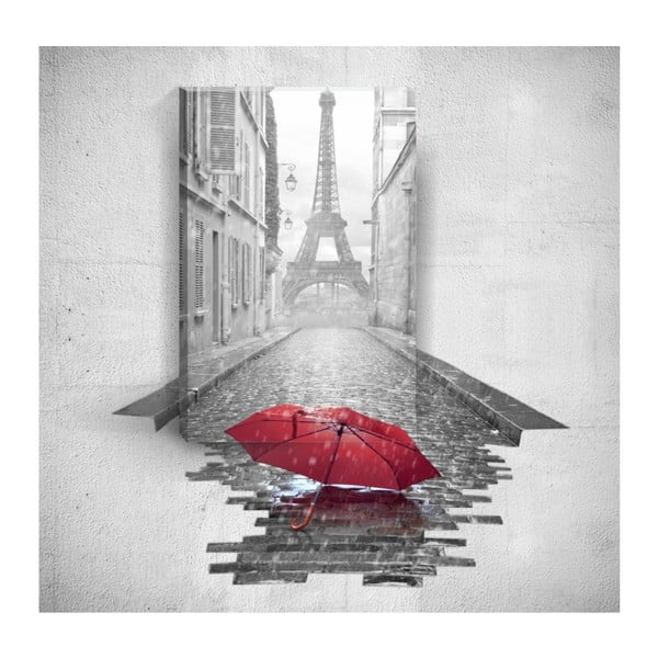 Obraz 3D Mosticx Red Umbrella In Paris, 40x60 cm