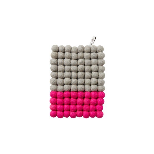 Wełniana podkładka Trivet Grey/Cerise, 22x17 cm