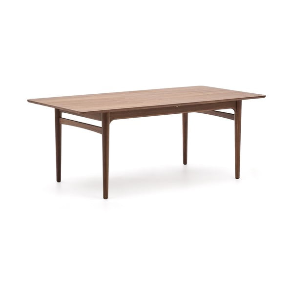 Rozkładany stół z dodatkowym blatem w dekorze orzecha 100x200 cm Elan – Kave Home-image-2