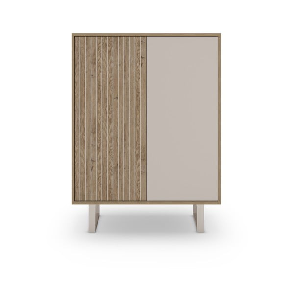 Szara szafka w dekorze dębu 90x120 cm Millay – Marckeric-image-4