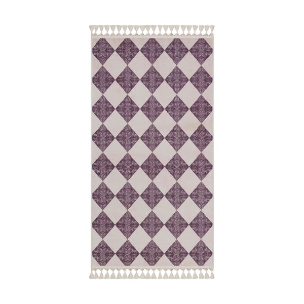 Fioletowo-beżowy dywan odpowiedni do prania 200x100 cm − Vitaus