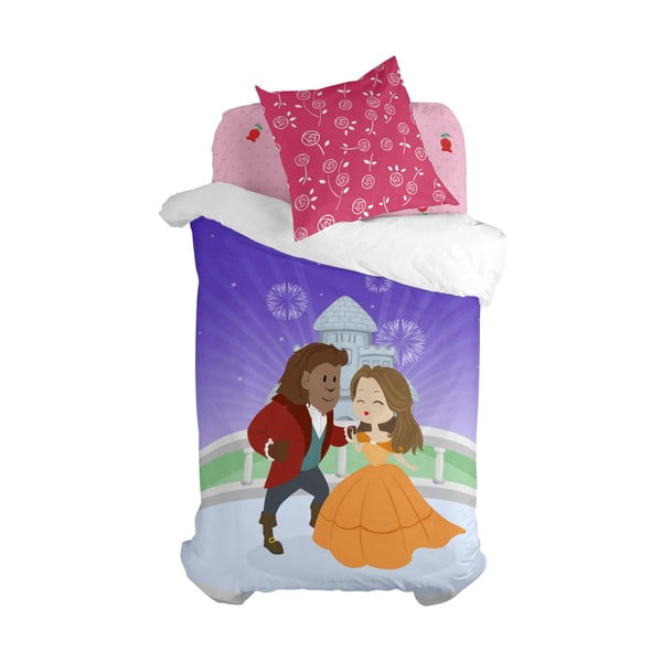 Dziecięca bawełniana poszwa na kołdrę i poduszkę Mr. Fox Magic Rose, 140x200 cm
