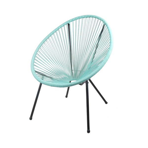 Niebieski plastikowy fotel ogrodowy Dalida – Garden Pleasure