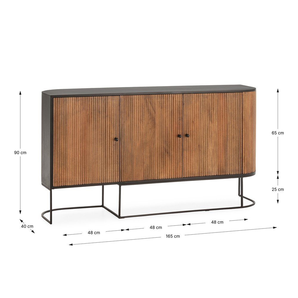 Komoda z litego drewna mango w naturalnym kolorze 165x90x40 cm Curve – MOME (zdjęcie 8)
