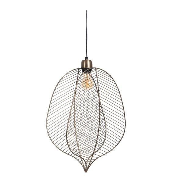 Lampa wisząca w kolorze złota z metalowym kloszem – Ixia