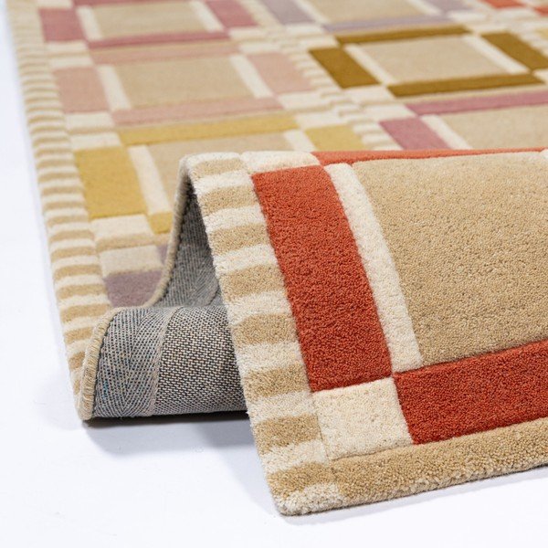 Wełniany dywan tkany ręcznie w naturalnym kolorze 140x200 cm Quadro Wool – Flair Rugs-image-3