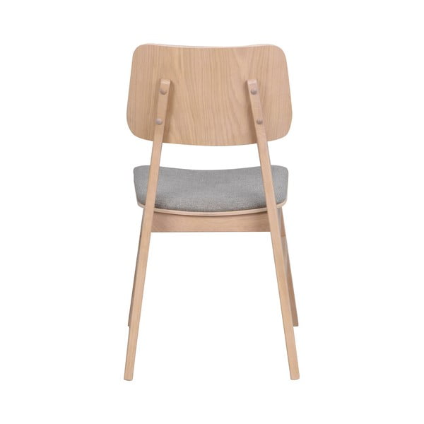 Jasnobrązowe krzesło z jasnoszarym siedziskiem Rowico Nagano-image-4