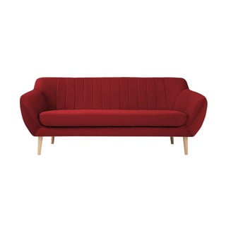 Czerwona aksamitna sofa Mazzini Sofas Sardaigne, 188 cm
