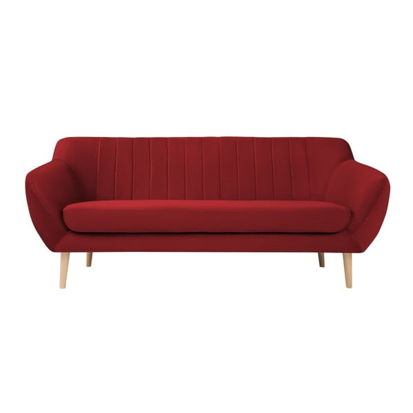 Czerwona aksamitna sofa Mazzini Sofas Sardaigne, 188 cm
