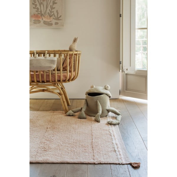 Jasnoróżowy bawełniany dywan tkany ręcznie odpowiedni do prania 120x160 cm Bloom Rose – Lorena Canals-image-1