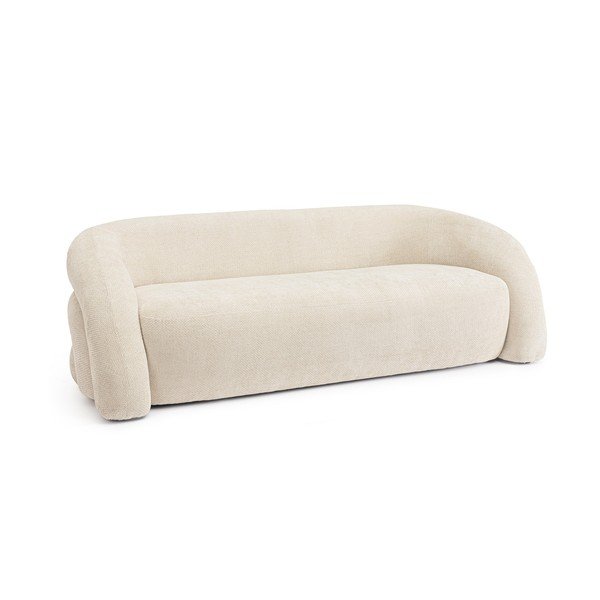 Kremowa sofa z tkaniny szenilowej 200 cm Clemence – Bizzotto-image-2