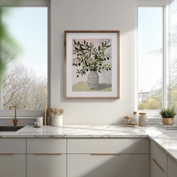 Obraz drukowany z ramą w zestawie 40x50 cm Olive Bunch II – Styler-image-1
