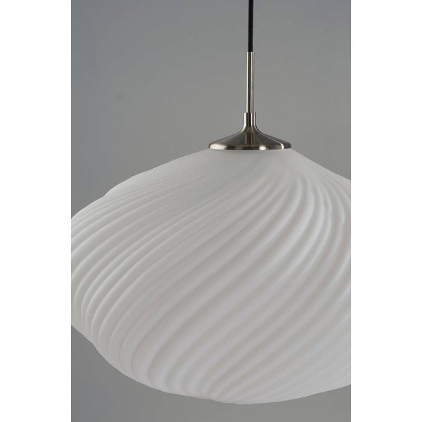 Biała/w kolorze srebra lampa wisząca z opalowego szkła ze ściemniaczem ø 50 cm Meringue – Jotex-image-4