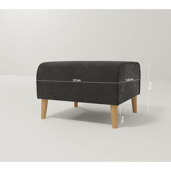 Ciemnoszary aksamitny podnóżek Carole – Ropez-image-3