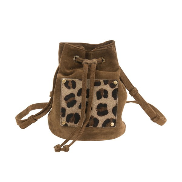 Plecak zamszowy O My Bag Leopard, beżowy