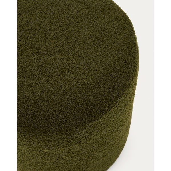 Zielony puf z materiału bouclé Kaeli – Kave Home-image-1