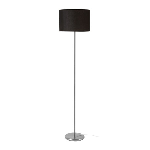 Lampa stojąca z czarnym abażurem i podstawą pokrytą chromem Premier Housewares Forma