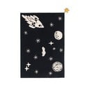 Czarny dywan dziecięcy z mieszanki bawełny tkany ręcznie odpowiedni do prania 140x200 cm Alfombra Lavable Universe – Lorena Canals