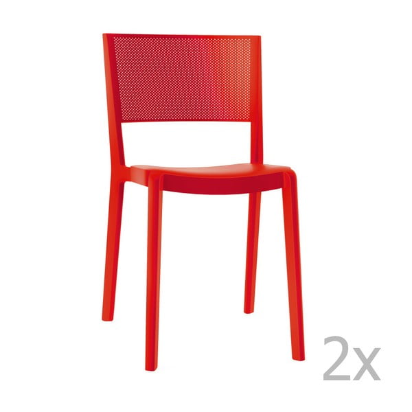 Zestaw 2 czerwonych krzeseł ogrodowych Resol spot