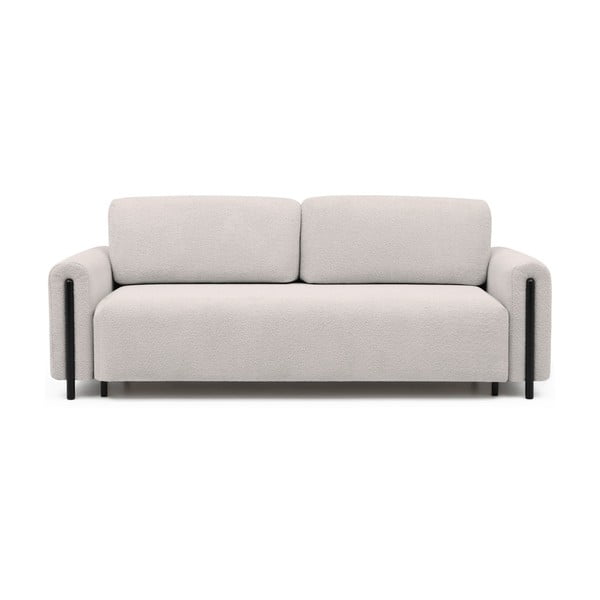 Beżowa rozkładana/ze schowkiem sofa z materiału bouclé 244 cm Arcadova – ELTAP