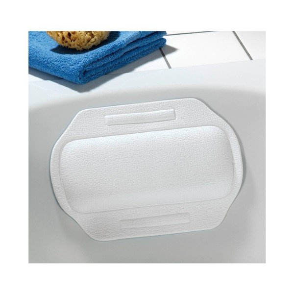Biała poduszka do wanny z przyssawką 34,5x24 cm-image-1
