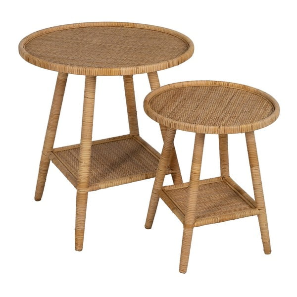 Rattanowy okrągły stolik ø 45 cm – Ixia-image-2