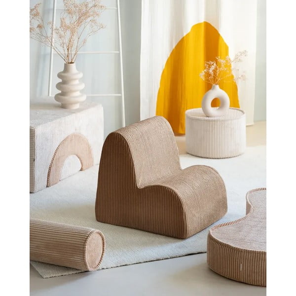 Jasnobrązowa sztruksowa poduszka na sofę dziecięcą Roll – Wigiwama-image-2